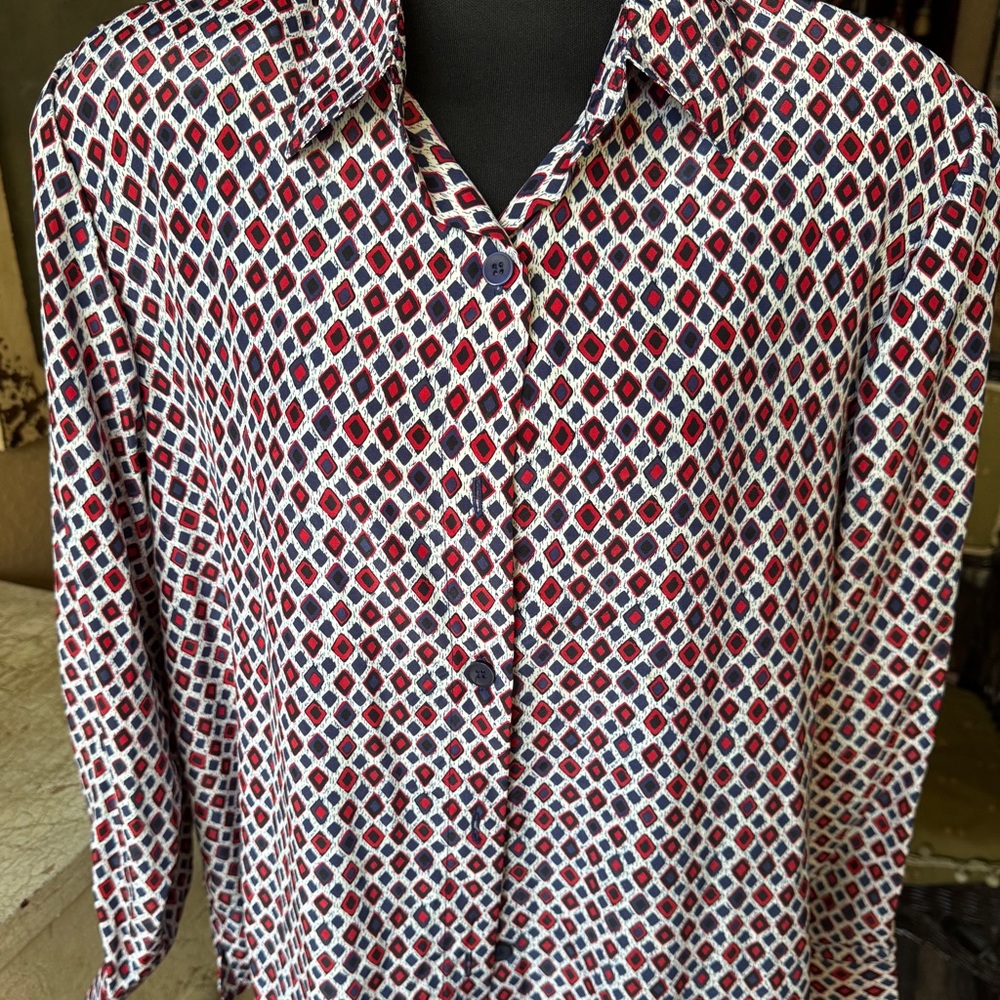 Joan Leslie Diamond Patterned Blouse NWT Size 18W